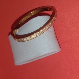 Henri Bendel clear Swarovski Crystal paved Skinny Rox yellow gold Bracelet